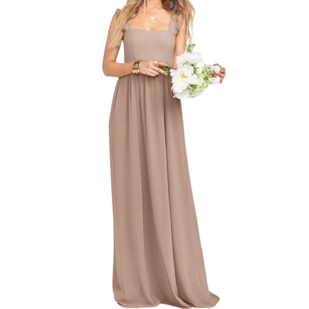 Show Me Your Mumu June Maxi Dress Bridesmaid Beige Women's Size XS EUC